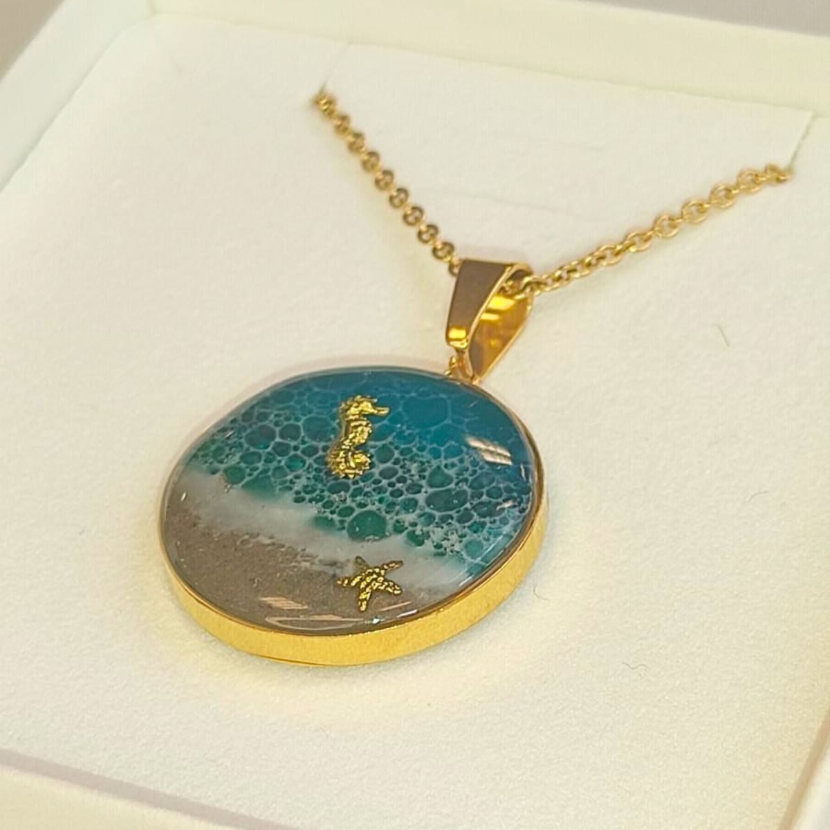 Colgante ocean art personalizado con cenizas